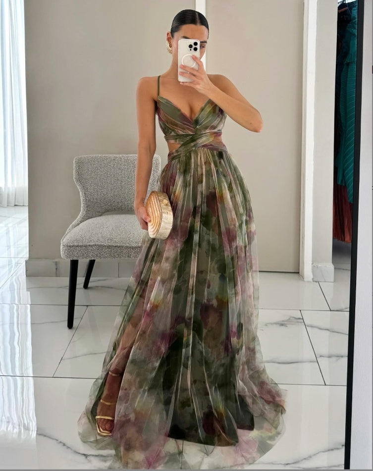 Damen Mesh-Kleid mit Print