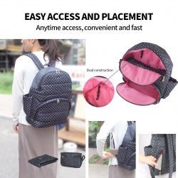 Black 3-piece maternity diaper backpack set with changing mat and attached bag — multifunctional mummy nappy bag for parents on the go