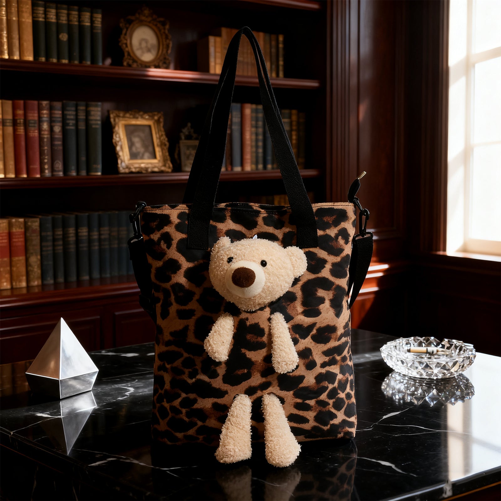Bear Tote Bag – Cute Aesthetic Canvas Shoulder Bag for Women & Girls