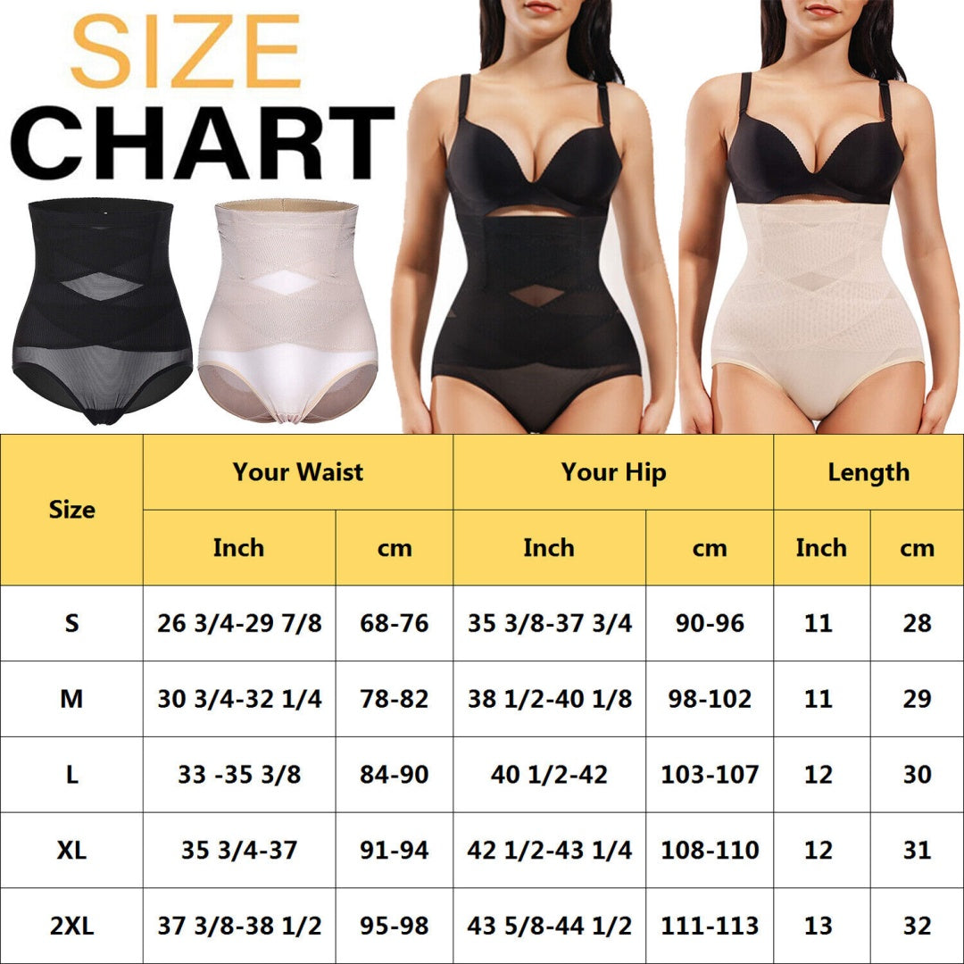 Damen High Waist Bauchkontrolle Shapewear – Nahtlose Po-Lifting-Höschen (S)
