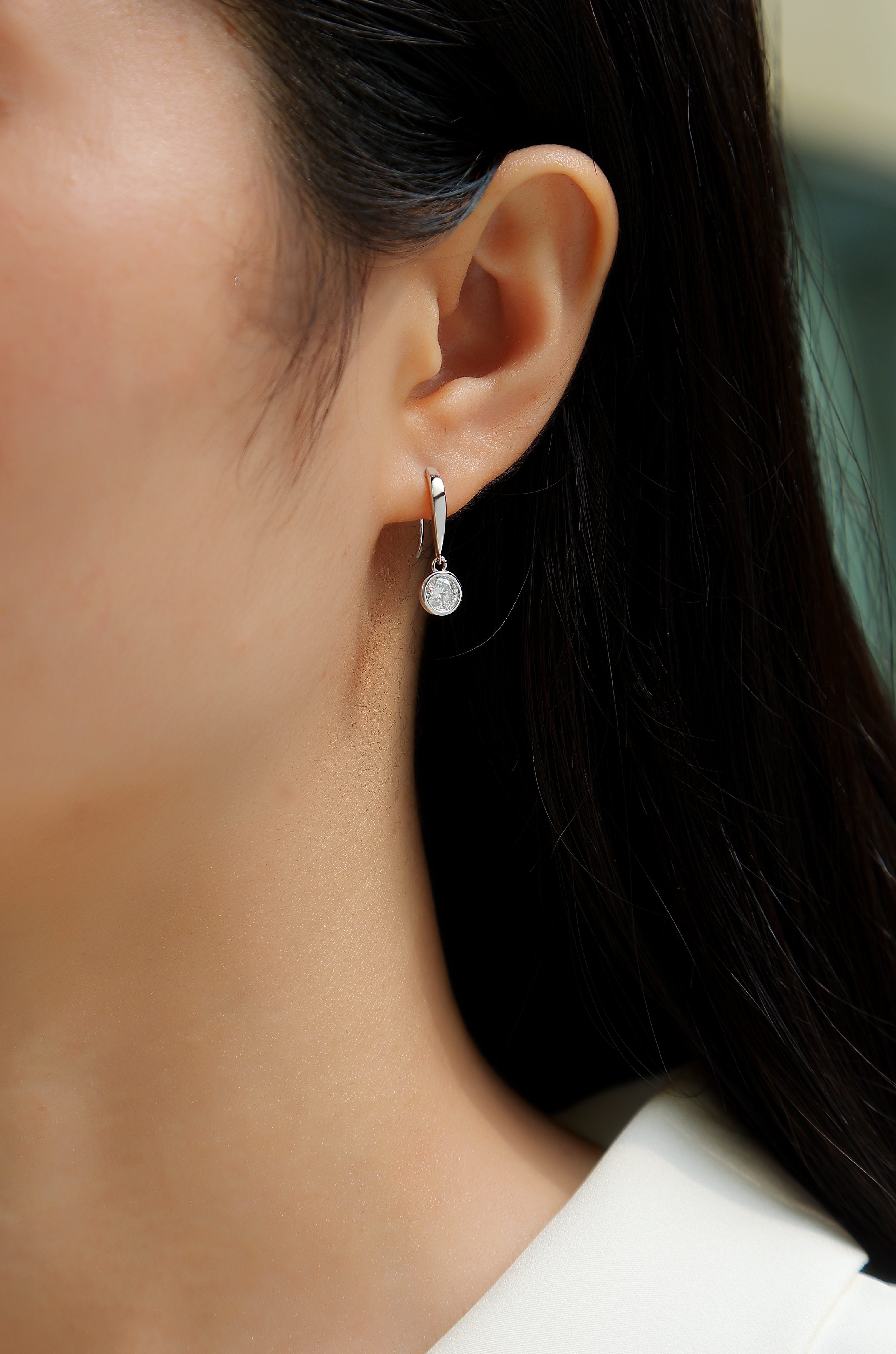 Moissanit-Ohrstecker – S925 Silber Platinbeschichtete Diamant-Ohrstecker