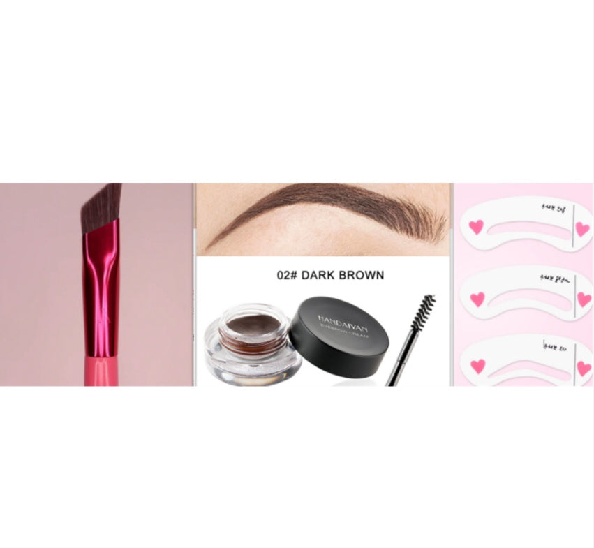 Waterproof Eyebrow Dye Cream Set with Brush – Long-Lasting Brow Color Black | adriapulse"
