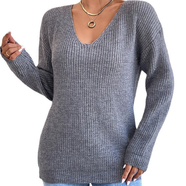 Vêtements Y2k Pull col en V pour femmes Hiver Dos Nu Streetwear Bandage Pull Cachemire Femme Vêtements de Mode de Haute Qualité