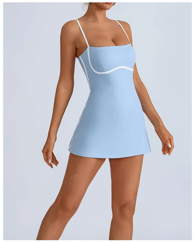 2025 New Women Yoga Jumpsuit Set Sexy Anti Glare One-Piece Jumpsuit Dance Ballet Sports Dress Gym Push up Running Tennis Sports