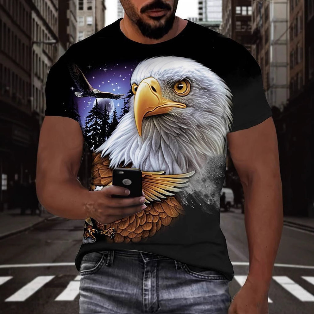 Eagle Print T-Shirt | Oversized Digital Print Tee – XS to 5XL