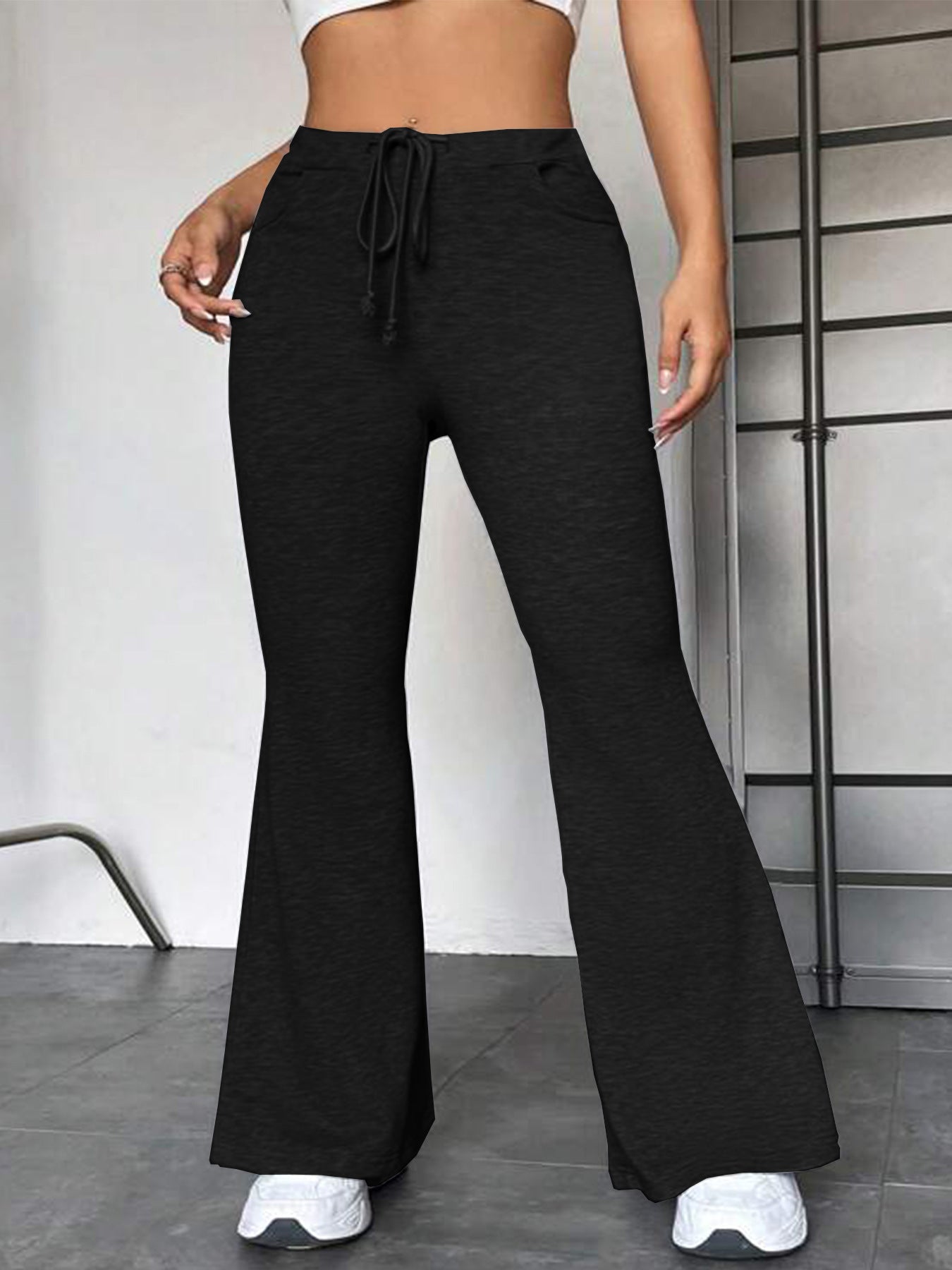  Women's Flared Yoga Pants Black – AdriaPulse