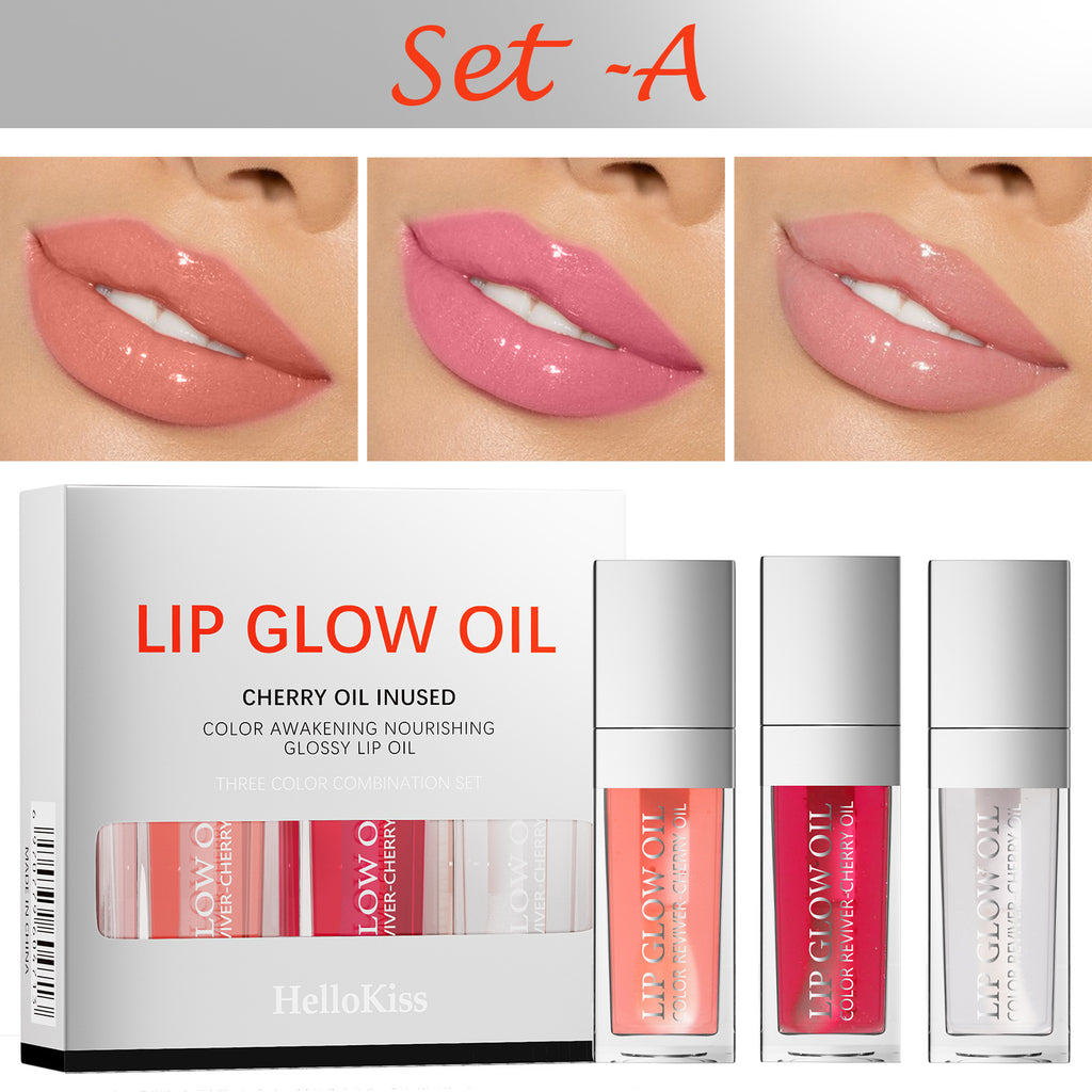 Moisturizing Lip Oil Set – 3-Pack No-Stain Nourishing Lip Gloss
