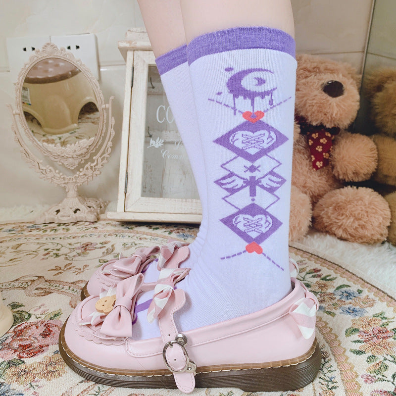 Hip-Hop Street E-Sports Girl JK Uniform Wadenhohe Baumwollsocken