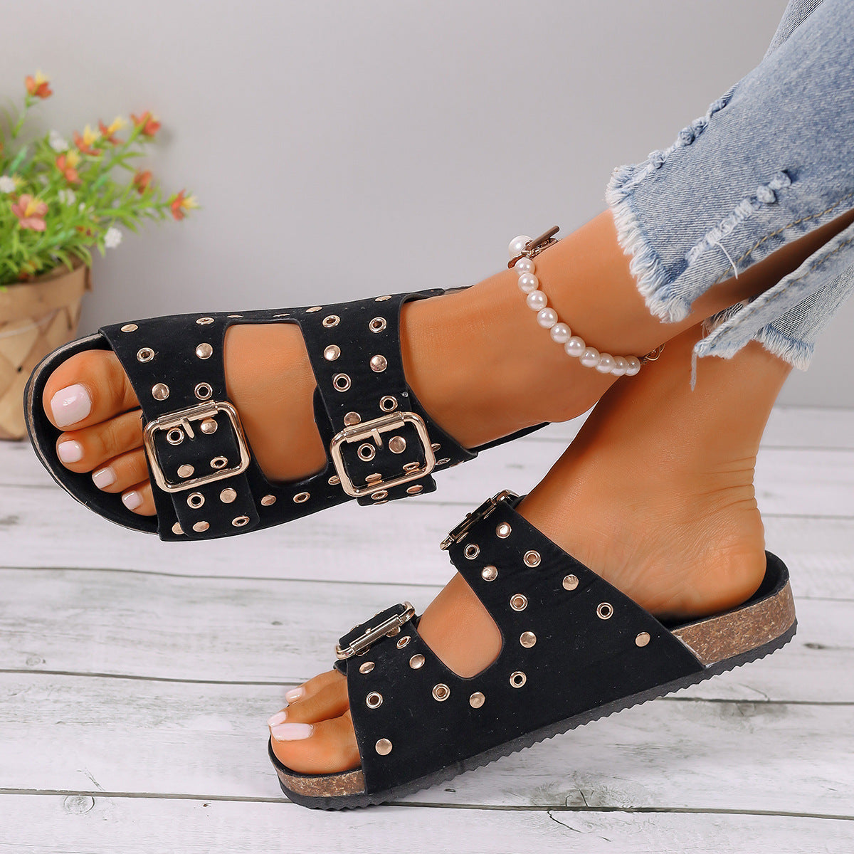 Women's Buckle Strap Thick-Sole Sandals PU –| AdriaPulse