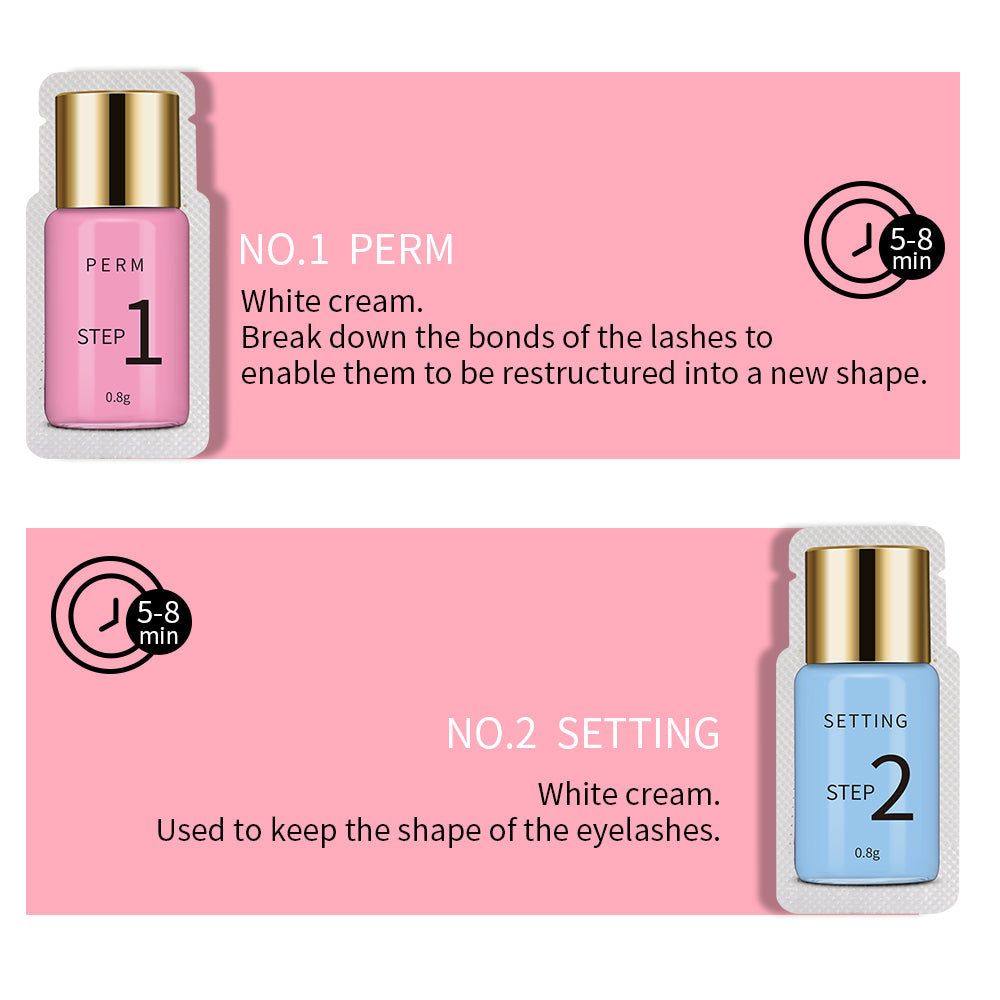 Kit de Permanente Rehaussement de Cils – Kit de Rehaussement en Sachets (10 Paires) pour Permanente de Cils en 8-12 Minutes | Utilisation en Salon et à Domicile