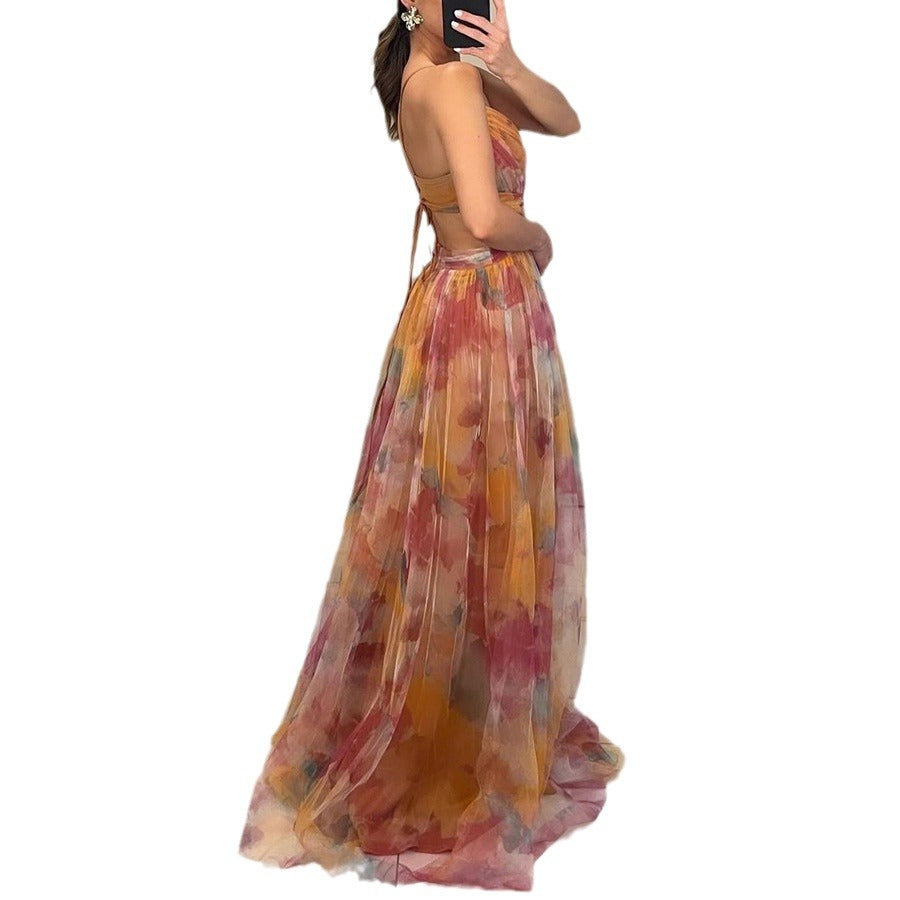 Damen Mesh-Kleid mit Print