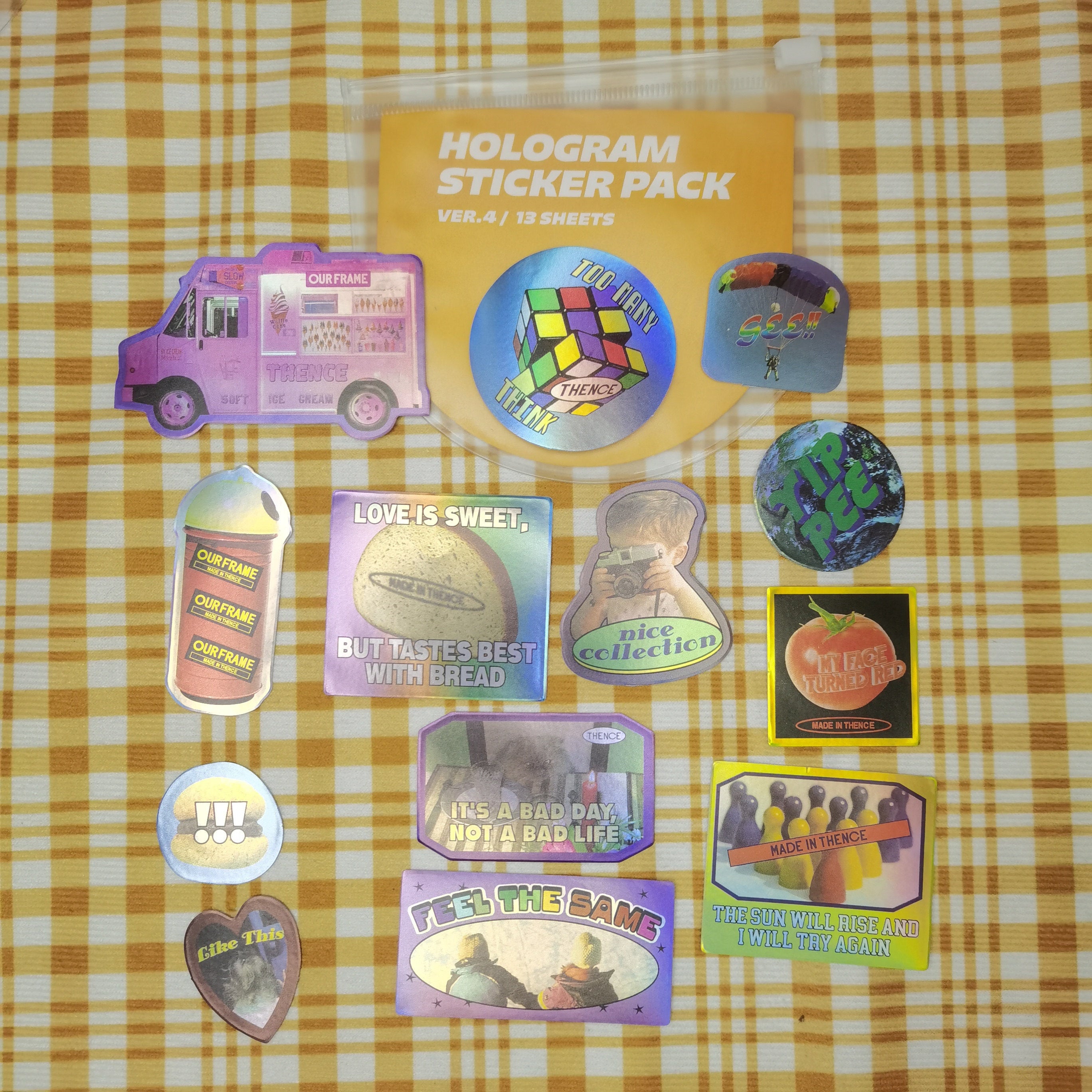 Y2K Retro Laser Vaporwave Waterproof Stickers – 90s Aesthetic Pack