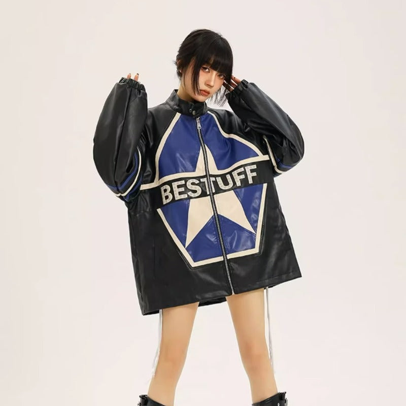 American Retro Biker's Jacket | PU Leather Moto Coat – Women's Autumn Street Style