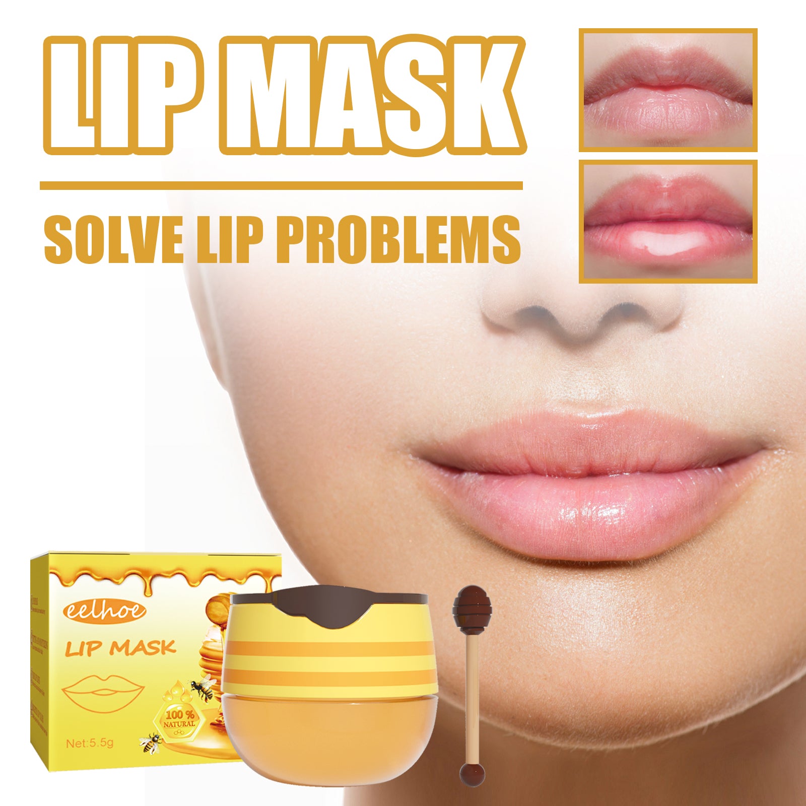 EELHOE Honey Lip Mask – Moisturizing & Exfoliating Lip Care