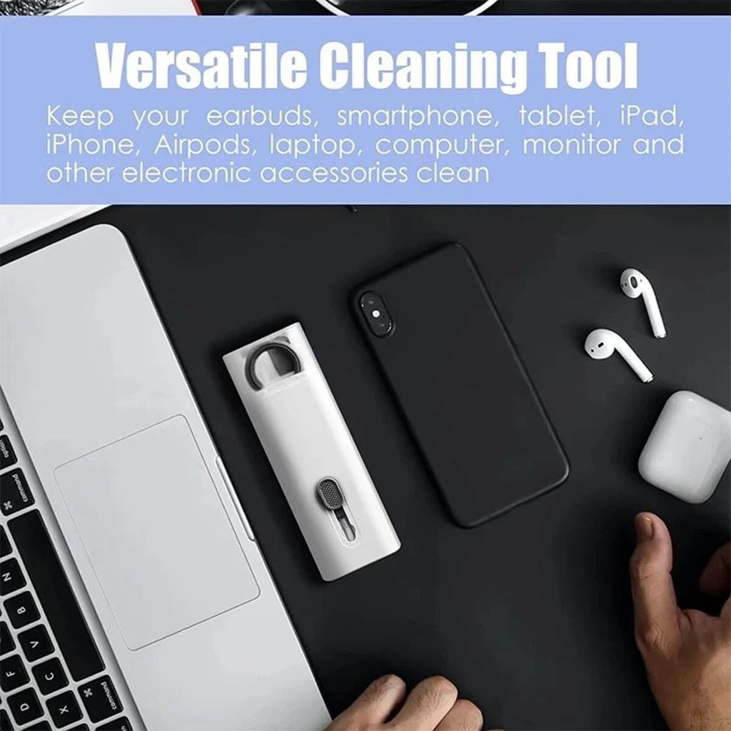 7-in-1 Keyboard Cleaner Brush Kit – Multifunctional Cleaning Set with Keycap Puller | Blue & Pink