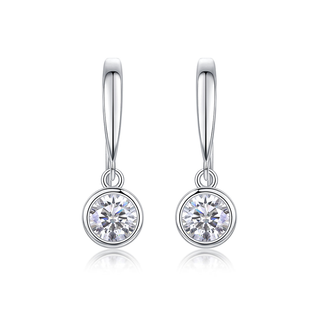 Moissanit-Ohrstecker – S925 Silber Platinbeschichtete Diamant-Ohrstecker