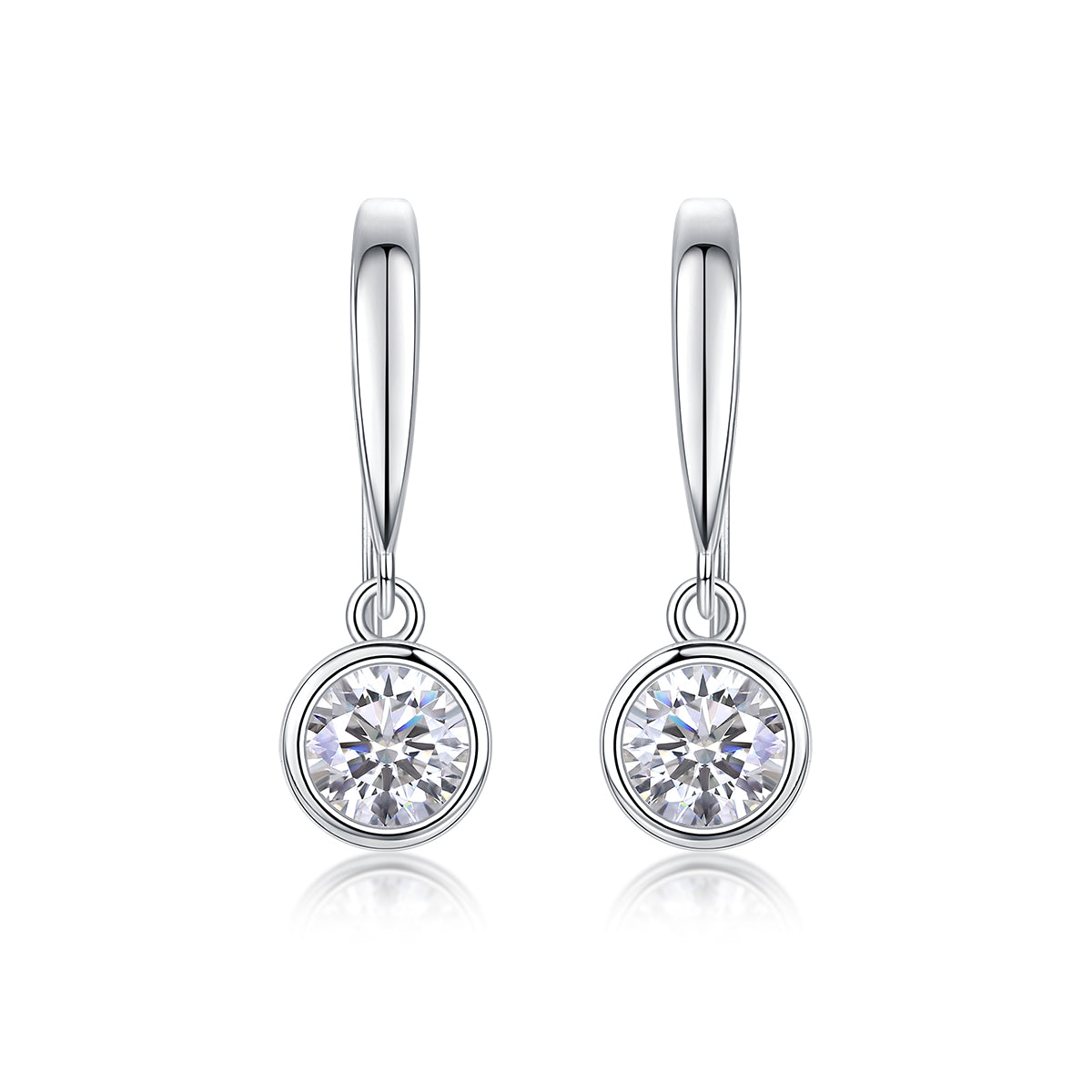 Moissanit-Ohrstecker – S925 Silber Platinbeschichtete Diamant-Ohrstecker