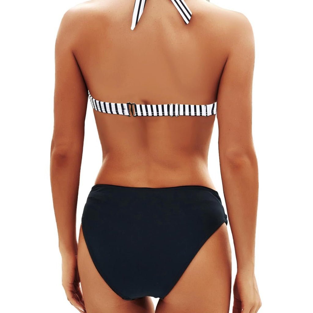 Women's Halter Push-up Split Swimsuit Sexy – Army Green | AdriaPulse