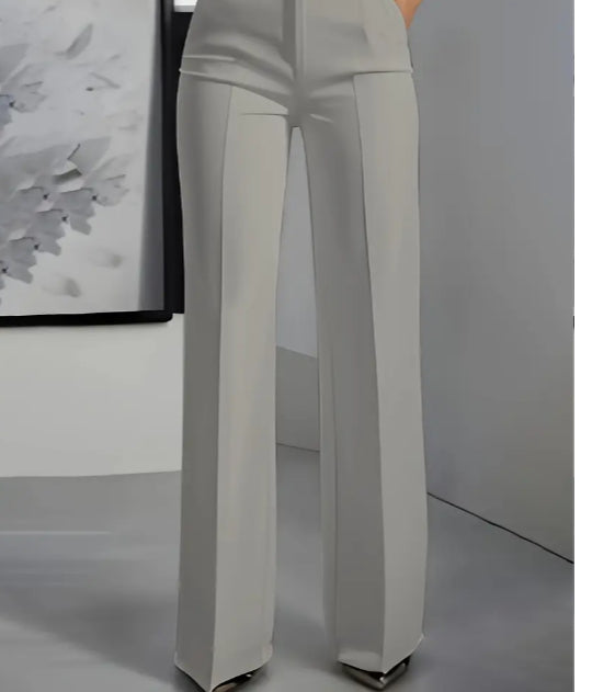 Damen-Minimalismus-Hose aus weißem Polyester