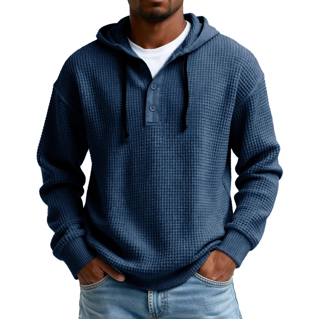 Men's Ribbed Hooded Half-Zip Sweater – Slim Fit