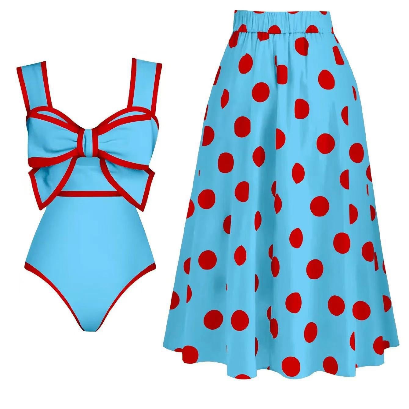 Conservative Swimwear Set with Skirt | Women's Modest One-Piece Swimsuit – Multiple Colors