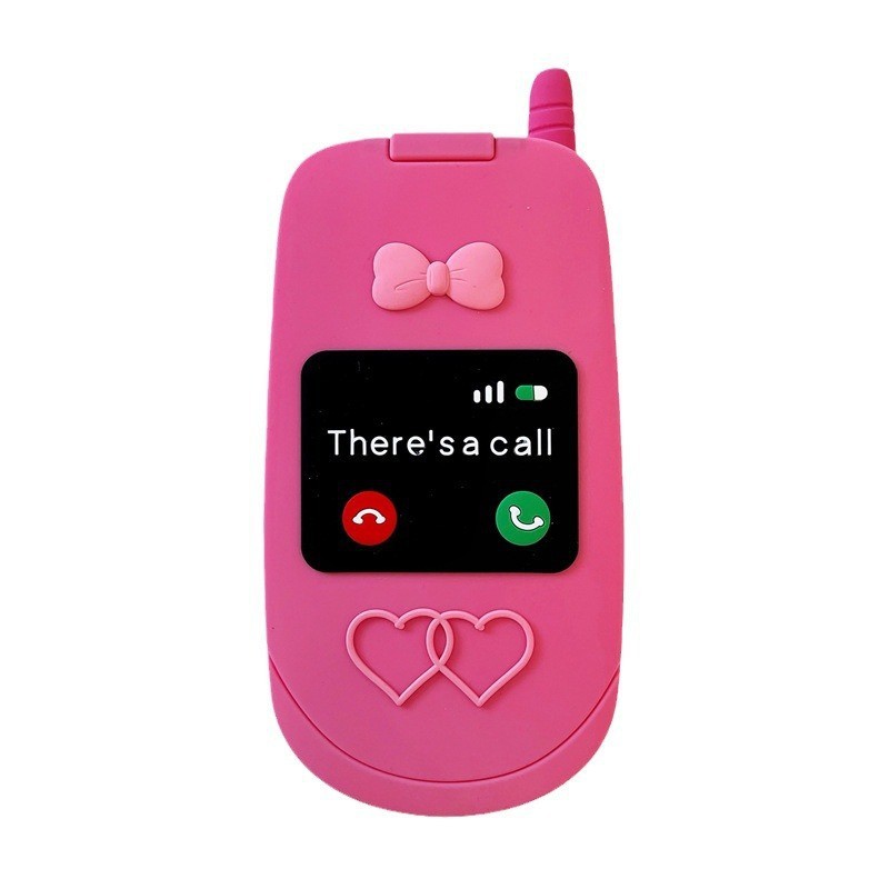 Flip Phone Mirror iPhone Case – Cute Y2K Silicone Cover for iPhone 11–15