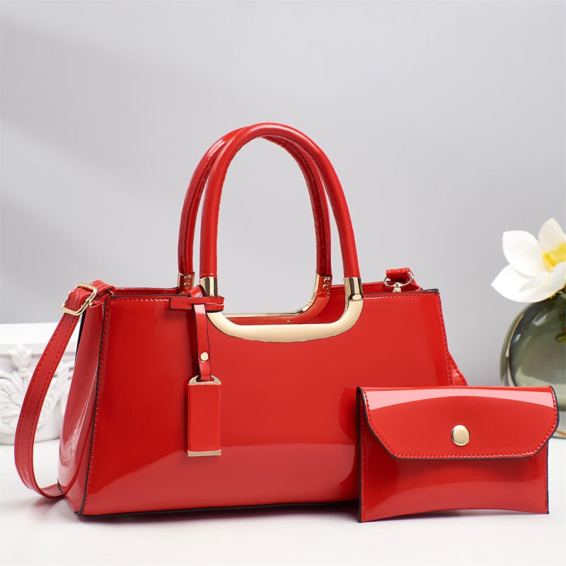 Casual Women's PU Leather Shoulder Bag – Chain & Embroidery Detail Tote