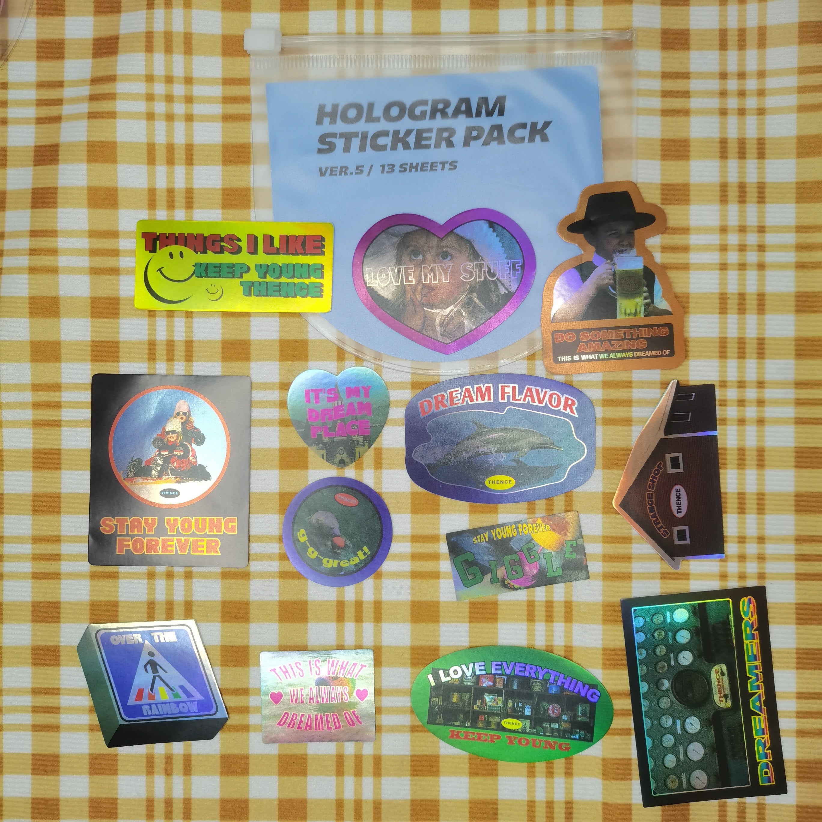 Y2K Retro Laser Vaporwave Waterproof Stickers – 90s Aesthetic Pack