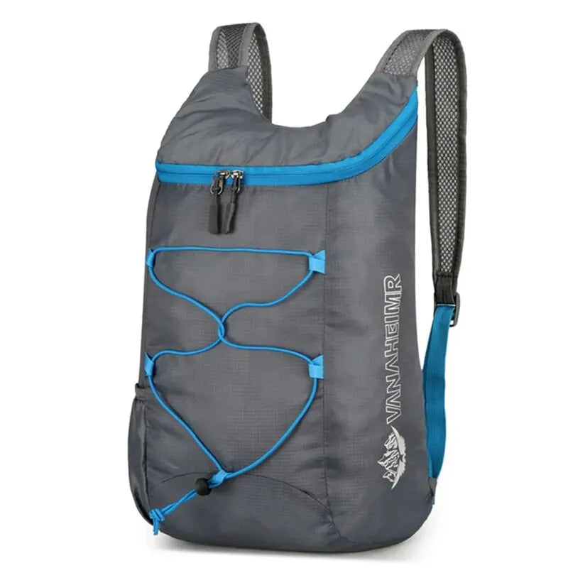 Multifunktionaler Outdoor Faltrucksack aus hochdichtem, leichtem und wasserdichtem Nylon-Gewebe, Sporttasche für Camping, Wandern, Reisen