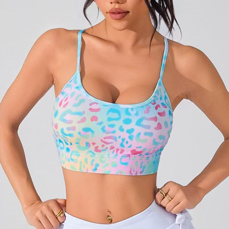 Women's Cross Strap Floral Print Sports Bra AdriaPulse