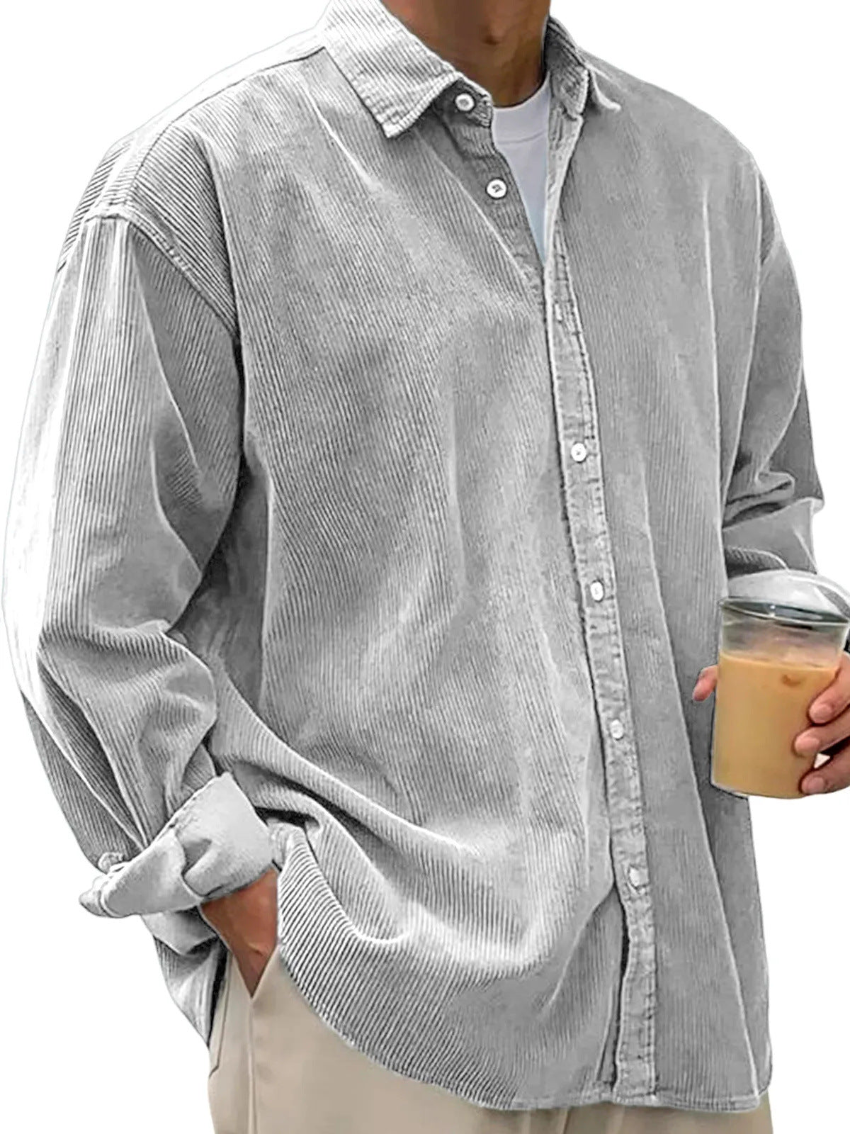Casual Loose Men's Thick Shirt Jacket – 12 Colors S–5XL