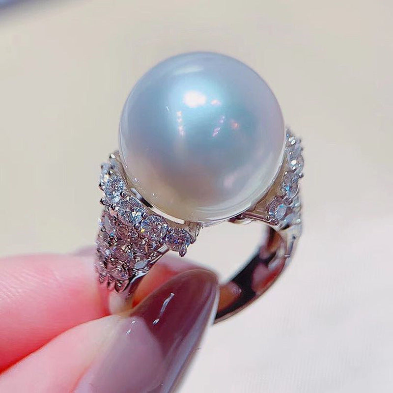 Pearl Zircon Ring – White Gold Color | AdriaPulse