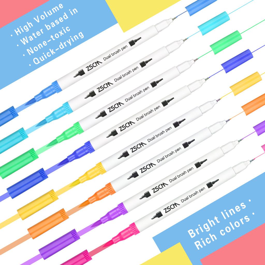 Canvas Bag Color Double-headed Brush Marker Pen 160 Colors