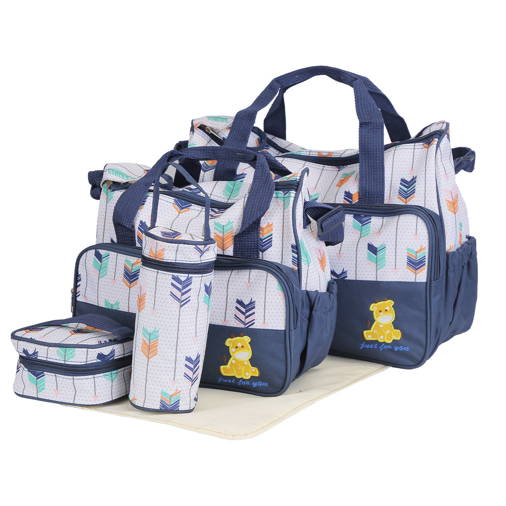 5-Piece Baby Diaper Bag Set – Spacious Travel Tote for Moms & Dads