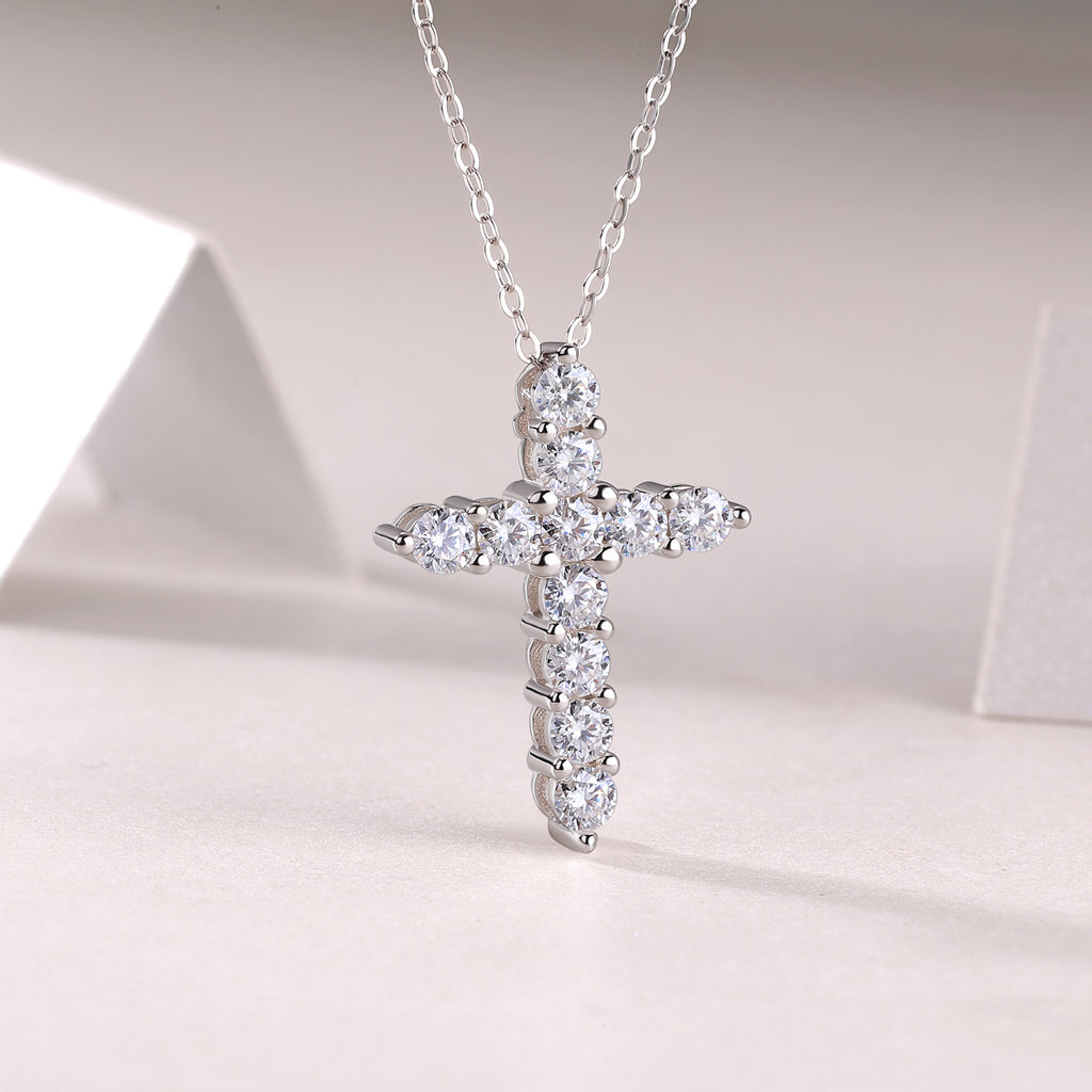 Moissanit Diamant Anhänger Halskette – Luxus S925 Silberkette