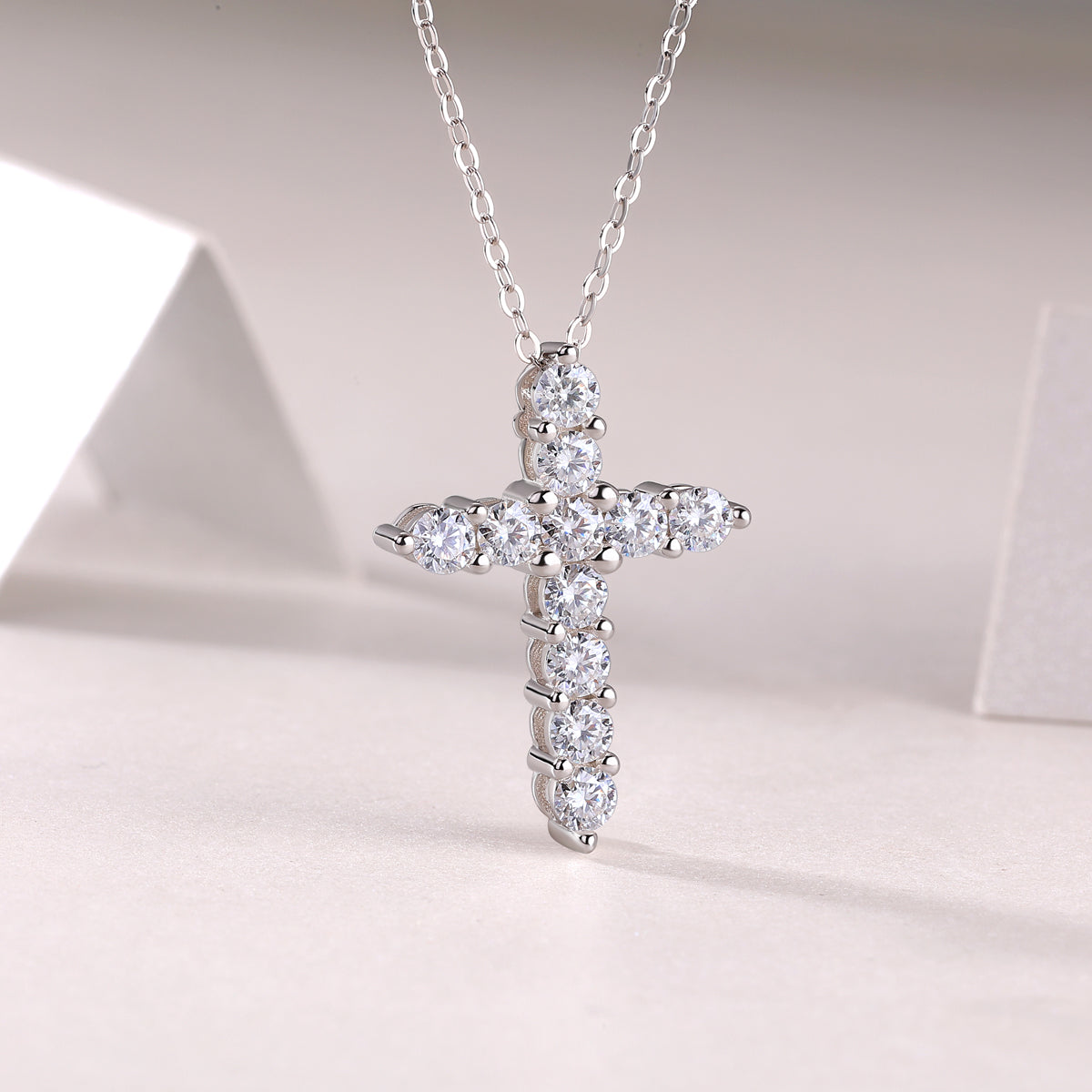 Moissanit Diamant Anhänger Halskette – Luxus S925 Silberkette