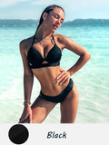 Women's Backless Skinny Bikini Set 2-Piece Swimwear – Black | AdriaPulse