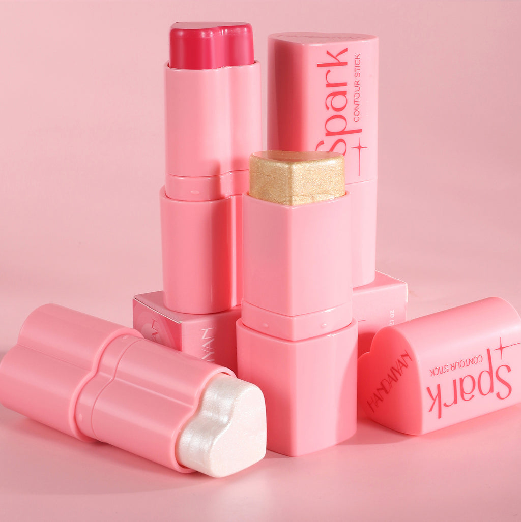Bâton de Contour Blush & Enlumineur – Éclaircissant Visage Nacré & Mat