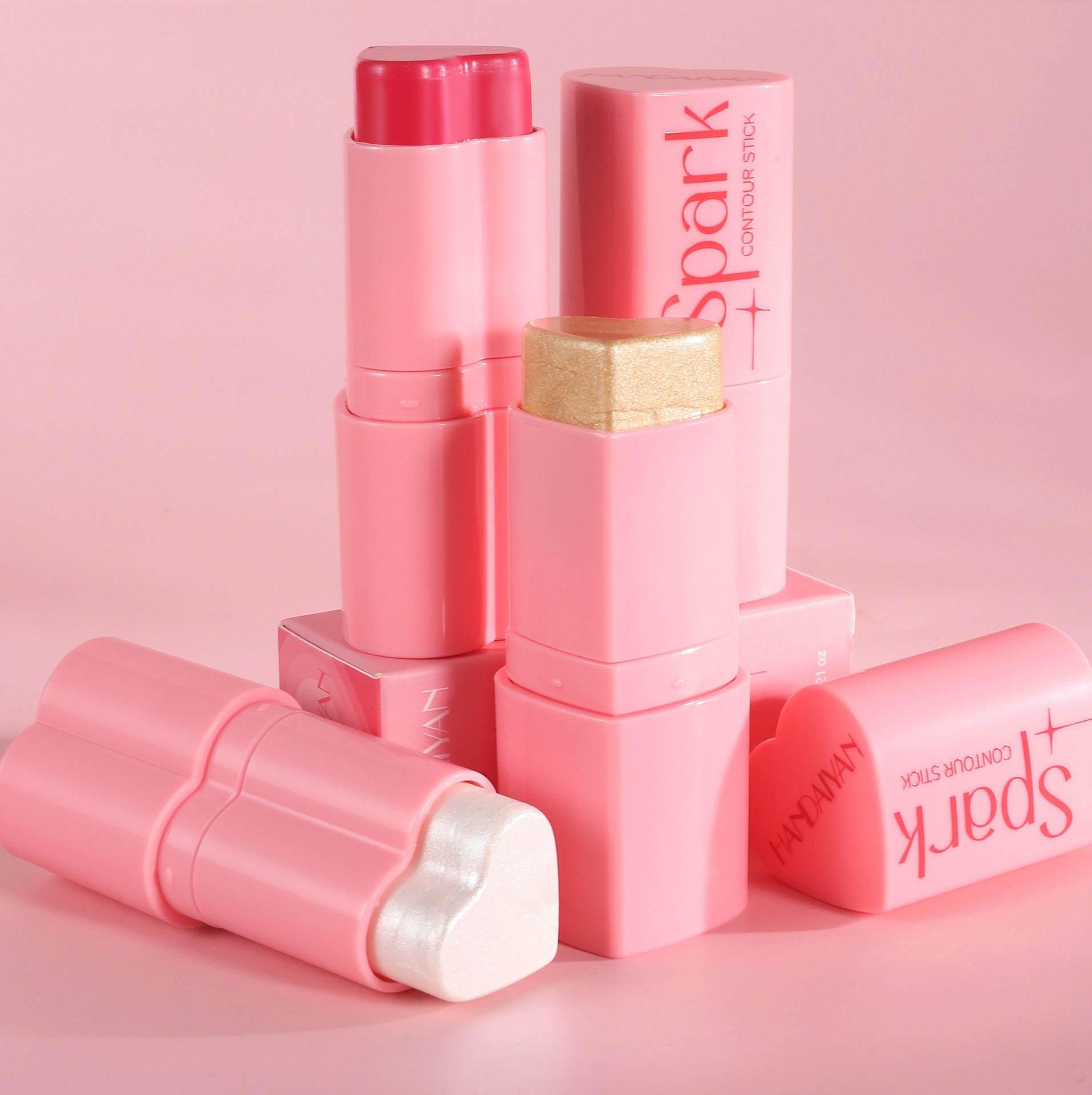 Bâton de Contour Blush & Enlumineur – Éclaircissant Visage Nacré & Mat