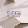 Mehrreihiger Moissanit-Diamantring – Luxus S925 Silber Stapelring