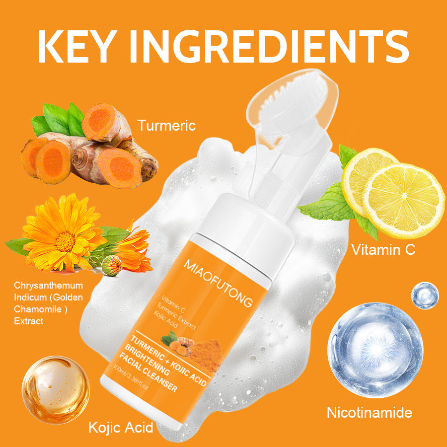 "Kojic Acid Turmeric Brightening Cleansing Mousse Dark Spot Correcting Face Wash 100ml – AdriaPulse"