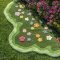 Green Moss Bathroom Runner Rug – Boho Leaf Bath Mat Non-Slip Absorbent