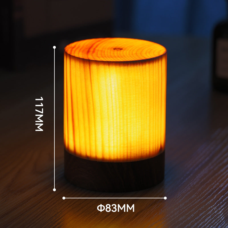Retro Wood Atmosphere Night Light – Touch USB Lamp for Picnic & Home Decor
