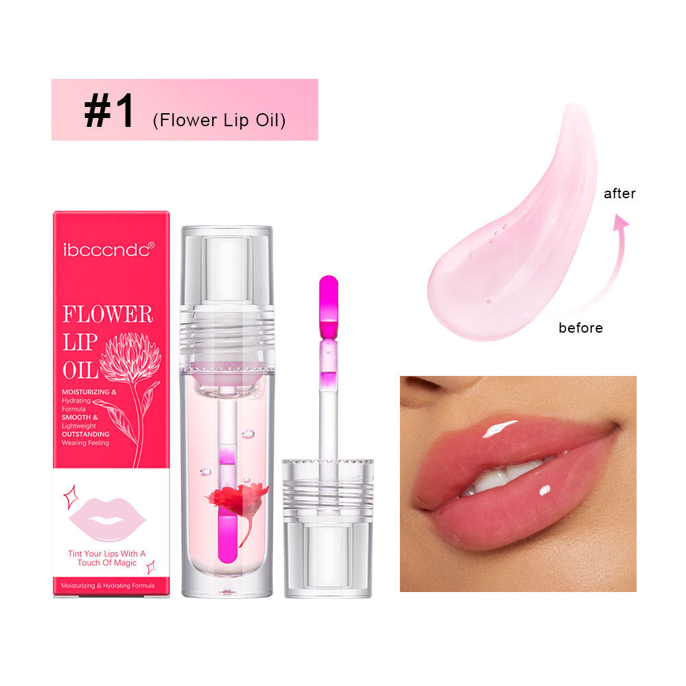 Flower Color Changing Lip Oil – Moisturizing Jelly Lip Gloss