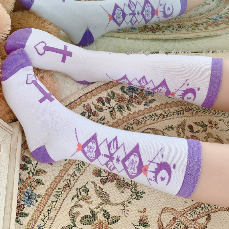 Hip-Hop Street E-Sports Girl JK Uniform Wadenhohe Baumwollsocken