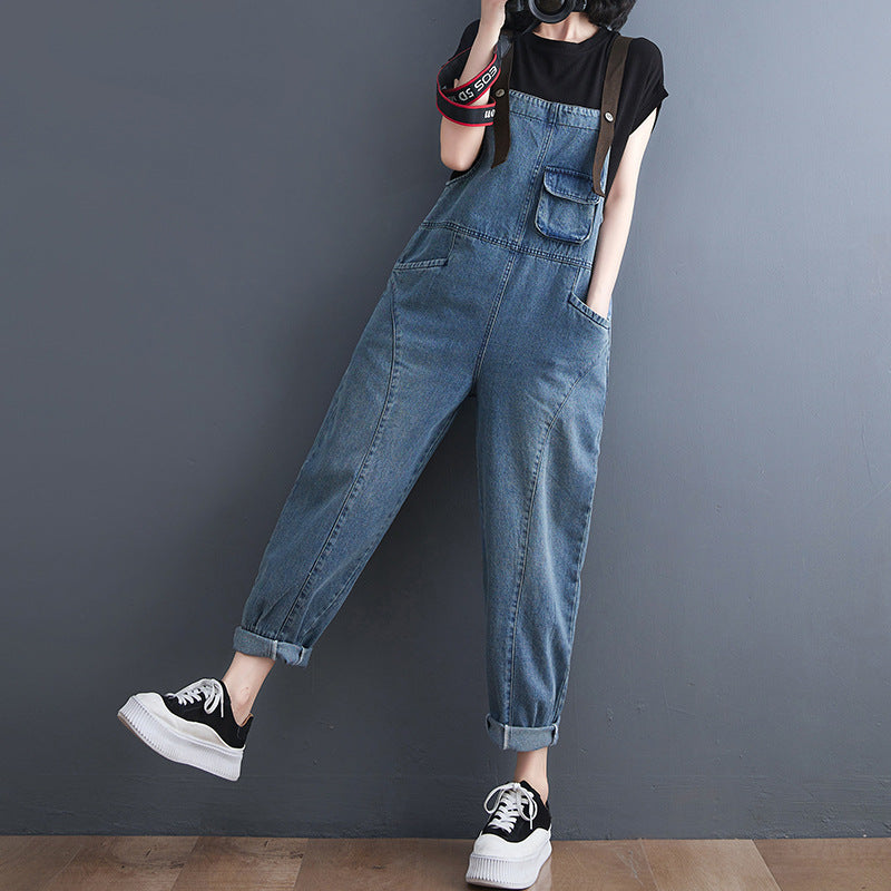 Jeans à bretelles pour femmes, nouvelle version coréenne, collection printemps