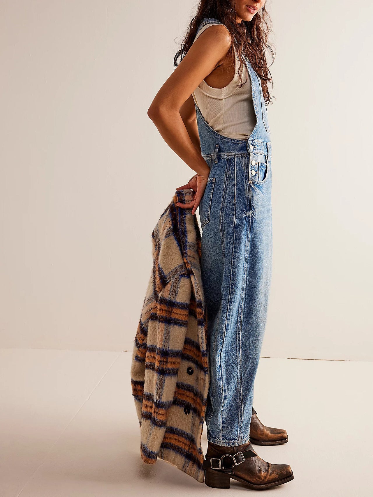 Casual Loose Denim Overalls with Pockets  | AdriaPulse