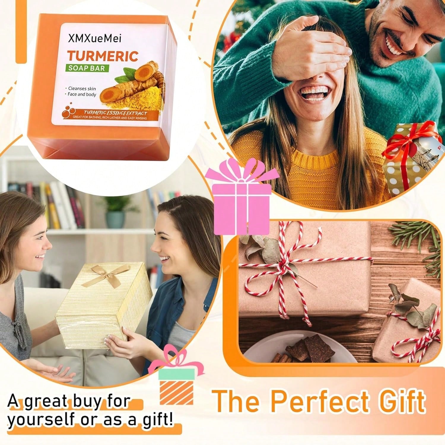 "Turmeric Brightening Soap Natural Glow Dark Spot Corrector Bar 100g – AdriaPulse"