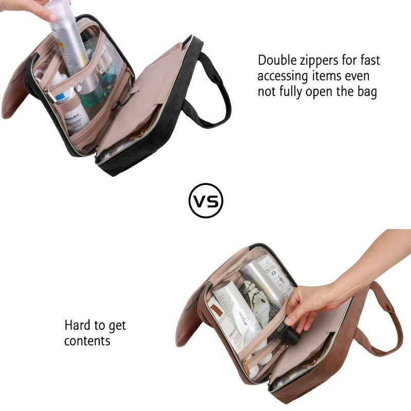 Travel Toiletry Organizer Bag – Large Capacity 4-Compartment Roll-Up Storage