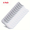 6-Pack Invisible Sneaker Socks – Anti-Slip Cotton No-Show Socks for Men & Women